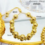 pulsera de balin ajustable oro chino 8mm (&12）