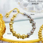 pulsera de balin ajustable oro chino 8mm (&12）