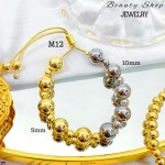 pulsera de balin ajustable oro chino 8mm (&12）