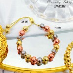 pulsera de balin ajustable oro chino 8mm (&12）