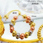 pulsera de balin ajustable oro chino 8mm (&12）