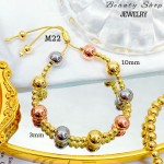 pulsera de balin ajustable oro chino 8mm (&12）