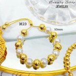 pulsera de balin ajustable oro chino 8mm (&12）