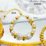 pulsera de balin ajustable oro chino 8mm (&12）