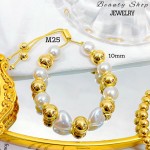 pulsera de balin ajustable oro chino 8mm (&12）