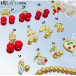 cadena con dije cereza con cadena ajustable solo dije 1.5$ (con cadena sencilla 9&）
