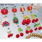 cadena con dije cereza con cadena ajustable solo dije 1.5$ (con cadena sencilla 9&）