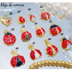 cadena con dije cereza con cadena ajustable solo dije 1.5$ (con cadena sencilla 9&）