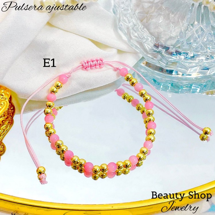 pulsera hilo con balin colores 