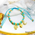 #uh pulsera balin colores con tres dije oro chino #uh pulsera balin colores con tres dije oro chino