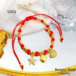 #uh pulsera balin colores con tres dije oro chino #uh pulsera balin colores con tres dije oro chino