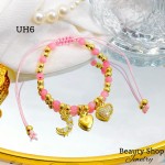 #uh pulsera balin colores con tres dije oro chino #uh pulsera balin colores con tres dije oro chino