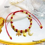 #uh pulsera balin colores con tres dije oro chino #uh pulsera balin colores con tres dije oro chino