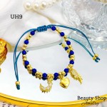 #uh pulsera balin colores con tres dije oro chino #uh pulsera balin colores con tres dije oro chino