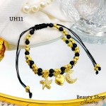 #uh pulsera balin colores con tres dije oro chino #uh pulsera balin colores con tres dije oro chino