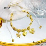 #uh pulsera balin colores con tres dije oro chino #uh pulsera balin colores con tres dije oro chino