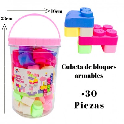 tubo bloques armables para ninos de 30 piezas