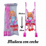 muñeca con coche 11.50$