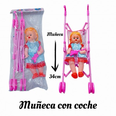 muñeca con coche 11.50$