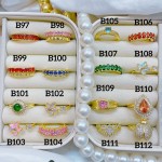 #B Anillos lujo ajustable Baño oro 18k  （&10）