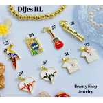 #RL dijes en oro chino （(con cadena sencilla 9.5&,con cadena ajustable 11&）