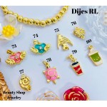 #RL dijes en oro chino （(con cadena sencilla 9.5&,con cadena ajustable 11&）