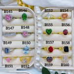 #B Anillos lujo ajustable Baño oro 18k  （&10）