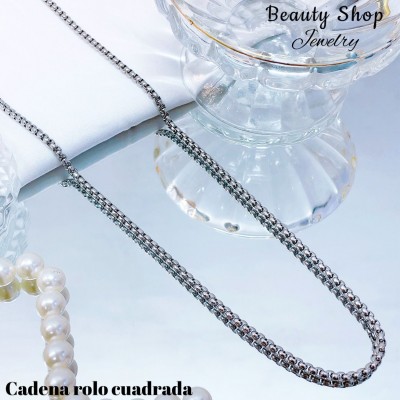 Cadena rolo cuadrada mediana  （&8.5）