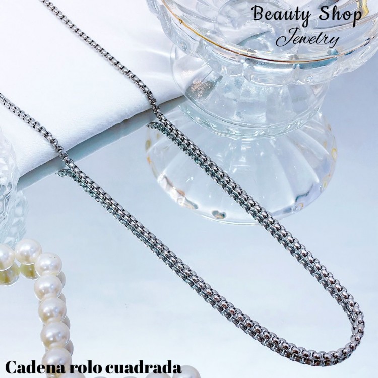 Cadena rolo cuadrada mediana  （&8.5）
