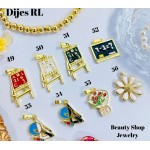 #RL dijes en oro chino （(con cadena sencilla 9.5&,con cadena ajustable 11&）