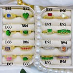 #B Anillos lujo ajustable Baño oro 18k  （&10）