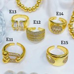 #E anillo con piedra gold field 17&