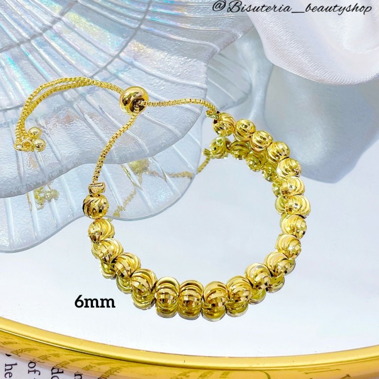 Pulsera ajustable balín raya (&9.5）