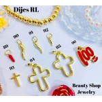 #RL dijes en oro chino （(con cadena sencilla 9.5&,con cadena ajustable 11&）