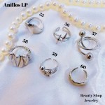 #L anillos tipos chunky oro chino plateado 9.50&