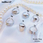 #L anillos tipos chunky oro chino plateado 9.50&