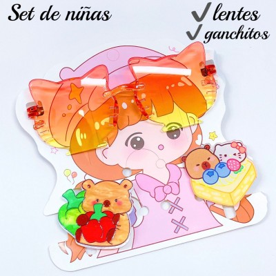 set de nina lente+gancho
