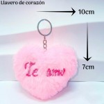 llavero corazon tipo peluche pequeña