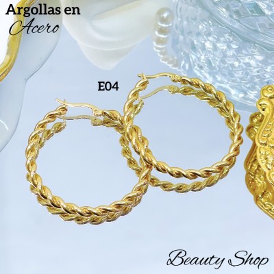 #E argolla entorchada acero 2.8& (0.45*)