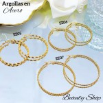 #EE Argolla entorchada grande acero & (&3）(0.45*)