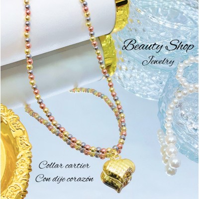 Collar cartier con dije corazón 