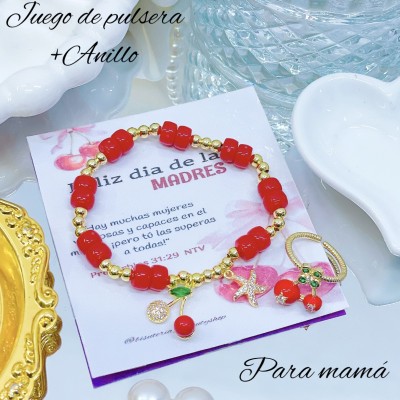 Colección día de las madres pulsera+anillo(2.48*)