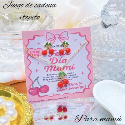 Colección de mamá cadena+topito cereza (2.06*)