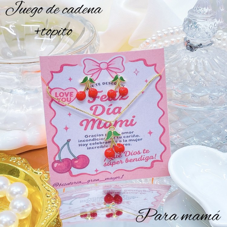 Colección de mamá cadena+topito cereza (2.06*)