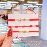 Set de pulseras hilo rojo 