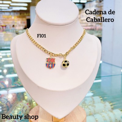 Cadena de caballero con dije de futbol 