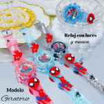 #000 Reloj para niñas y niños giratorios con luces y música 