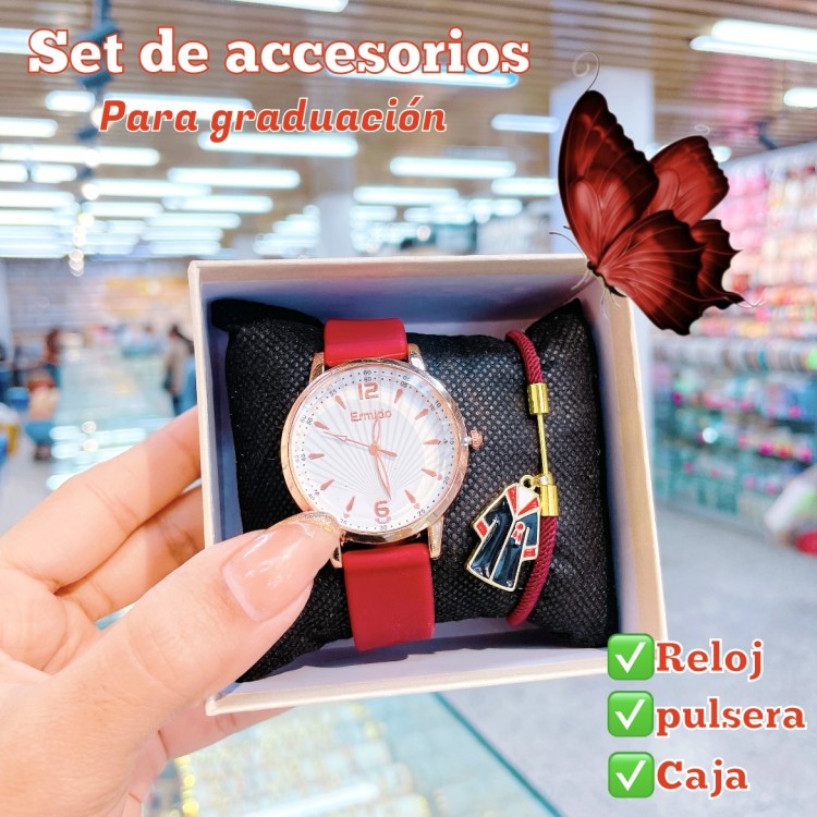 Set de reloj y pulsera para graduación 