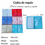 Cajita de regalo para cadena, topito y anillo medida 8cm X 5cm