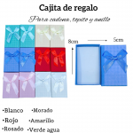 Cajita de regalo para cadena, topito y anillo medida 8cm X 5cm
